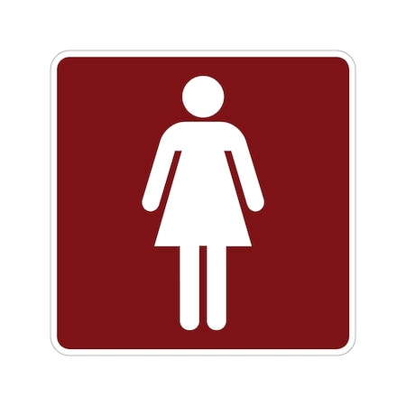 Sign Solutions Usa Women's Restroom (Symbol), Aluminum, 18 in x 18 in DUS08HWT1818RS-023